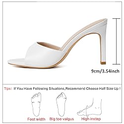 Susanny Mule White Heels for Women Pointed Open Toe