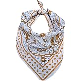 BLOCKYARTZ 21"x21" Cotton Bandana for Women - 100% Cotton Extra Soft Scarf Handkerchief for Men - Handprinted Cotton Bandana
