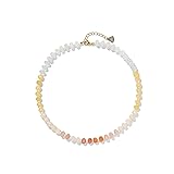 Joya Love White Yellow Gemstone Beaded Necklaces