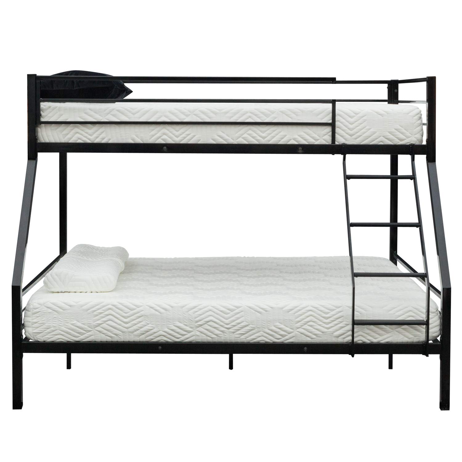 Bonnlo Bunk Bed Twin Over Full Sturdy Metal Bed Frame with Flat Ladder