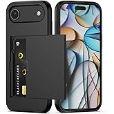 Nvollnoe Compatible with iPhone Air Case with Card Holder Dual Layer Heavy Duty Protective Shockproof Hidden Card Slot Slim Wallet Phone Case for Women&Men 6.5 inch(Black)