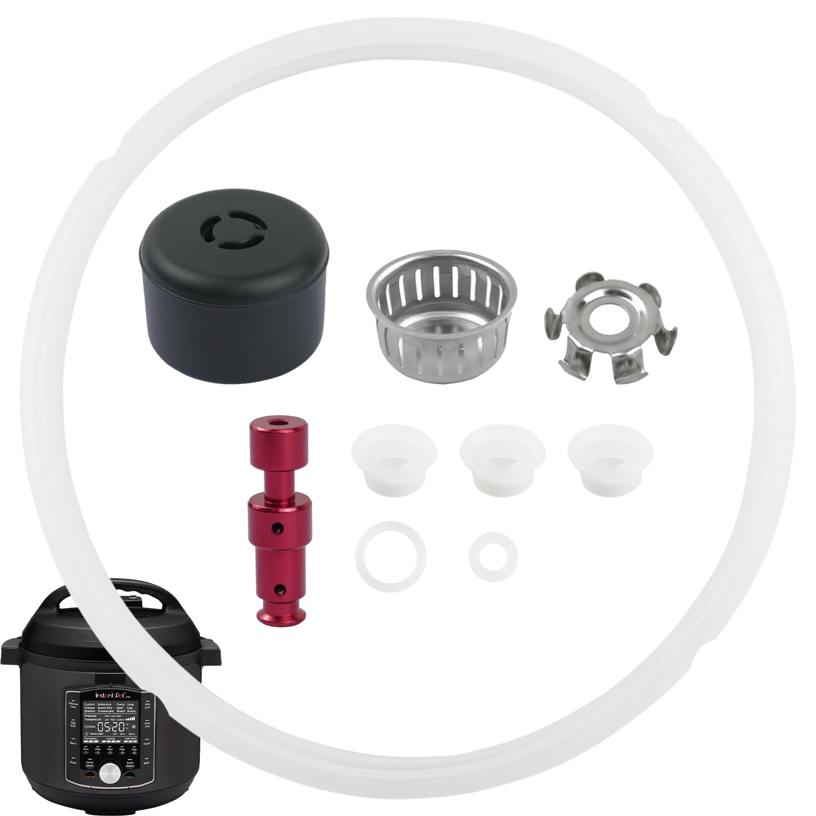 Photo 1 of 10 PCS Instantpot Replacement Parts for IP Pro 80 8QT and Duo Evo Plus 8Qt, Include Sealing Ring Steam Release Valve Float Valve Anti-Block Shield Anti-blocking Shroud Bracket