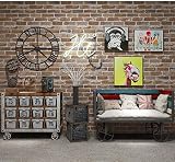 Okydoky Brown Brick Peel Stick Wallpaper Self Adhesive Vinyl Waterproof Vintage view 3