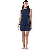 Fruit of the Loom womens Breathable Tank Top and Short 2 Piece Sleep Set