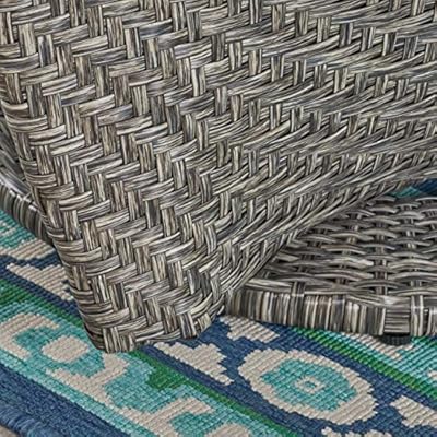 Christopher Knight Home 306022 Koch Outdoor Wicker Swivel Chair, Mixed Black and Dark Gray 61uYlTM2UJL