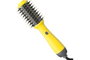 Nurifi Hair Dryer Blow Dryer Brush in One,4 in 1 Hair Dryer and Styler Volumizer, One-Step Hot Air Brush with Negative Ionic for All Hair Types, Yellow