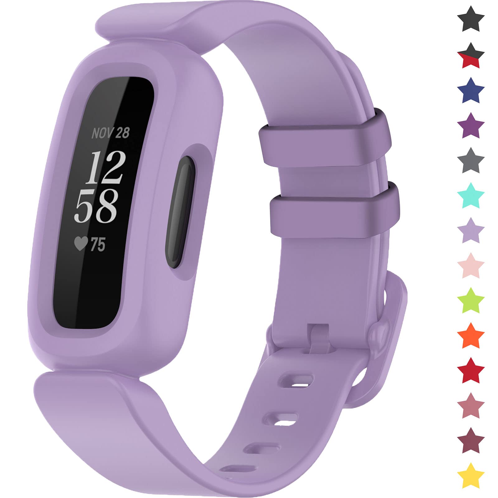 TopPerfekt Straps Compatible with Fitbit Ace 3 for Kids, Soft Silicone Waterproof Bracelet Accessories Sports Watch Strap Replacement for Fitbit Inspire 2/Ace 3 Boys Girls (Lavender)