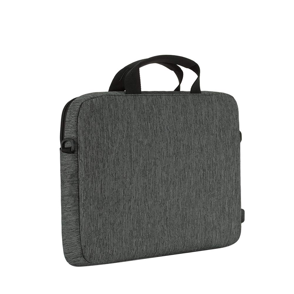 Incase City Brief Messenger Bag for 16 inch Laptops and Tablets - Plush Fleece Lined Laptop Compartment, Quick Access Pocket for Accessories, Adjustable Shoulder Strap - Heather Black/Gunmetal Grey