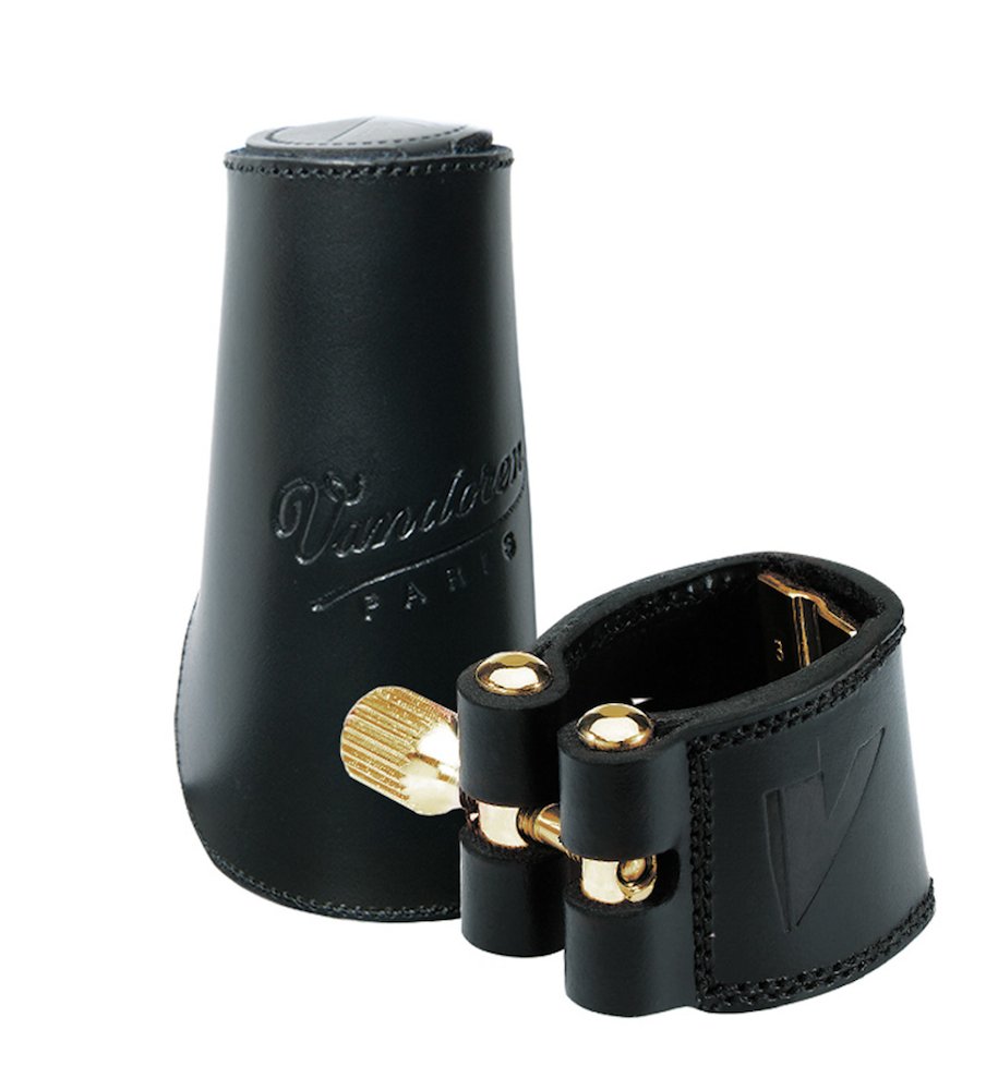 Vandoren LC26L Leather Ligature With Leather Cap, fits Soprano Saxophone