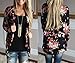 Fashion Womens Long Sleeve Floral Printing Casual Blazer Suit Jacket Outwear (M)