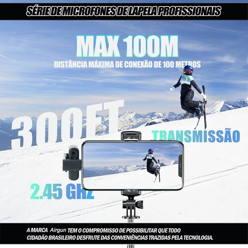 Microfone Lapela Sem Fio Magnético Completo m9 Max para YouTube, TikTok, Podcast e Vlogs