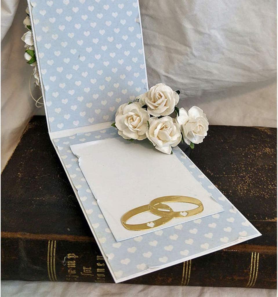 Gowxs Ring Cutting Dies for Card Making，Ring Cutting Dies Cut Stencils for DIY Scrapbooking Photo Album Decorative Embossing Paper Dies for Card Making Templated+Cute Brooch Pin