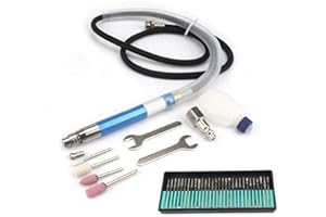 NuoDunco Air Powered Pencil Grinder Set Micro Die Grinder with 1/8-Inch Collet，Micro Pencil Die Grinder Engraving Tool (Blue)