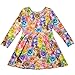 Jxstar Kids Girls' Casual Cat Printed Long Sleeve Clothing Skater Dress 150 Cat Fall 10-11Years Height 57in