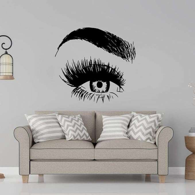 Amazon.com: Wall Stickers Beautiful Girl Eyebrow Lashes Art Wall