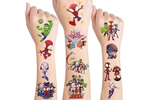 200+pcs Spidey and his Amazing Friends Temporary Tattoo Stickers for Kids Cute Fake Tattoo Birthday Party Supplies Favors Kid