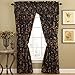 Waverly Felicite Floral Rod Pocket Window Curtain for Living Room (1 Panel), 50 in x 84 in, Noir