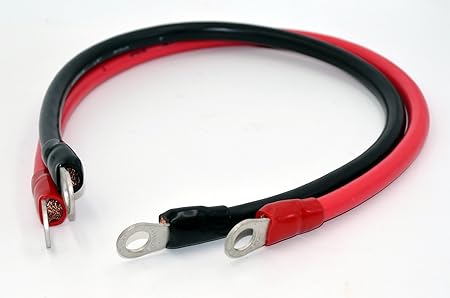 Amazon インバーター バッテリー並列接続ケーブル 丸端子 R22 8 Kiv 22sq 赤 黒 長さ1m カーバッテリー 車 バイク