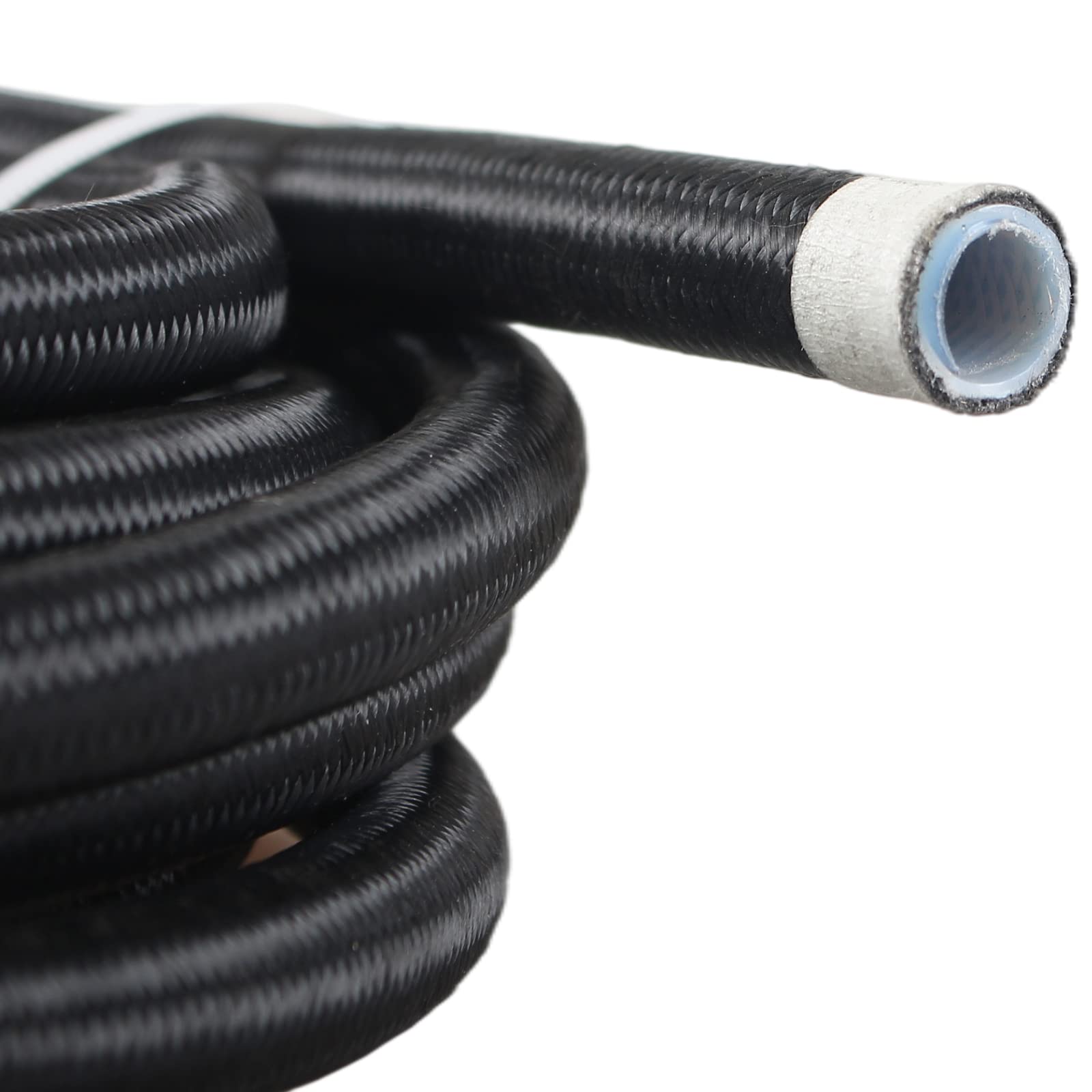 Photo 1 of YIUIY 3/8 Fuel Line Hose 6AN 10FT PTFE Teflon E85 Ethanol Fuel Injection line Braided Stainless Steel EFI LS for All Oil Gas Fuel fuel Lube Alcohol Ethanol Coolant Black