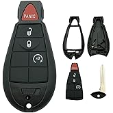 Replacement Key Fob Shell Case Fits for Dodge Durango Grand Caravan Journey Charger Ram Truck 1500 2500 3500 Jeep Chrysler Keyless Entry Remote Control Pad Cover (4 Button-b)
