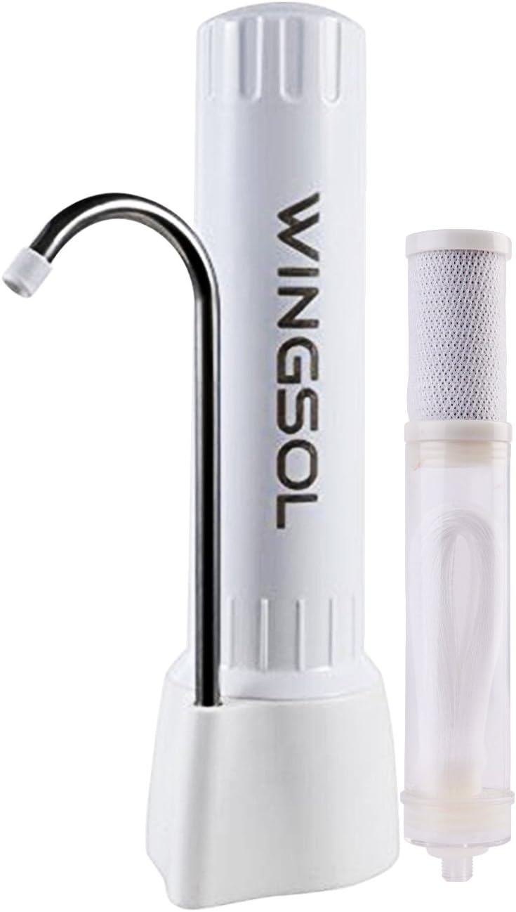 Water filter, Countertop filter system, Wingsol Tap Water Purifier Filter Water Purifying Device for Home Kitchen, water purifier with ABS plastic
