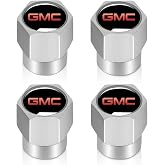 Tire Valve Stem Caps for GMC Series Metal Car Wheel Air caps Auto Valve Stem Caps Accessories 4 Pcs Silver