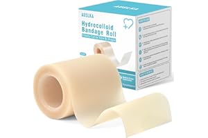 AUSLKA Hydrocolloid Roll Bandages for Wounds, Self-Adhesive Wound Dressing Pads, Waterproof & Absorbent Dressing Patch Tape f
