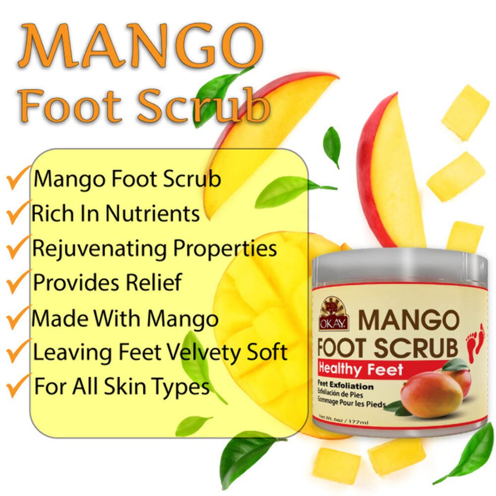 Okay **ALL NATURAL** Mango Butter Foot Scrub 6oz / 177ml