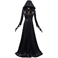 brehiay Lady Village Evil Costume Alcina Dimitrescu Black Hooded Dress Halloween Vampire Cosplay