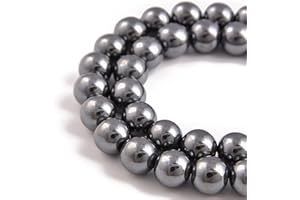 Nancybeads 90pcs 4mm Natural Black Hematite Gemstone Round Spacer Loose Stone Beads for Jewelry Making 15.5" 1 Strand (Black 