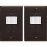 LIDER Motion Sensor Dimmer Switch, 200W, LED/CFL, 3-Way, UL Listed, 2-Pack | Wall Plate Included, Matte Brown, No Neutral Required, No Ground Required, Tough And Heat Resistant, Easy Installation