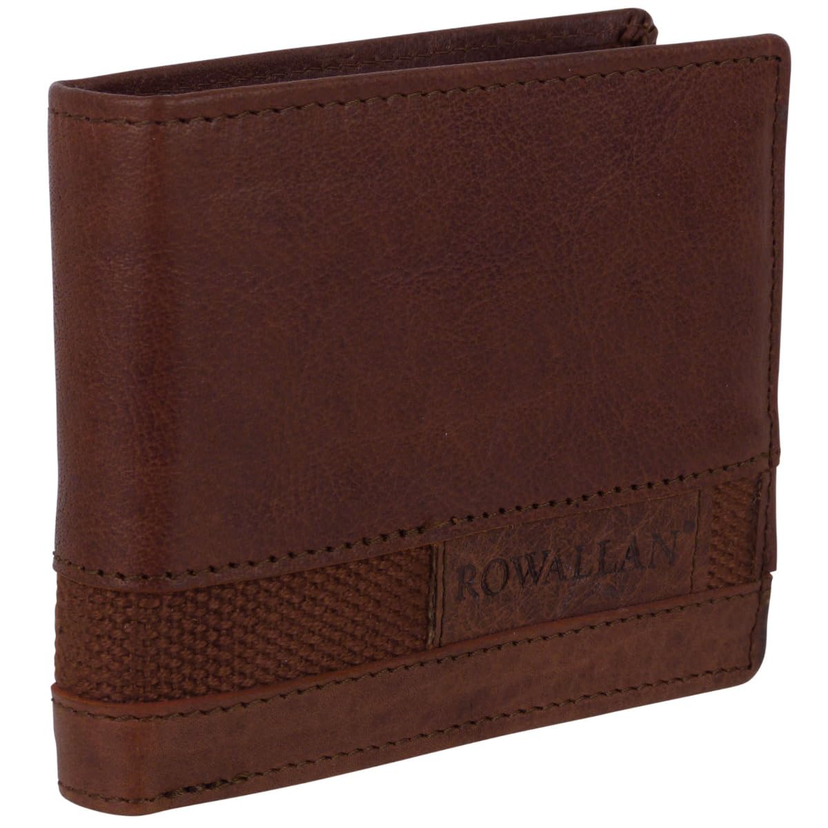 Rowallan of Scotland Mens Bi-Fold Buffalo Leather Wallet Panama Collection Gift Box Rugged Chunky