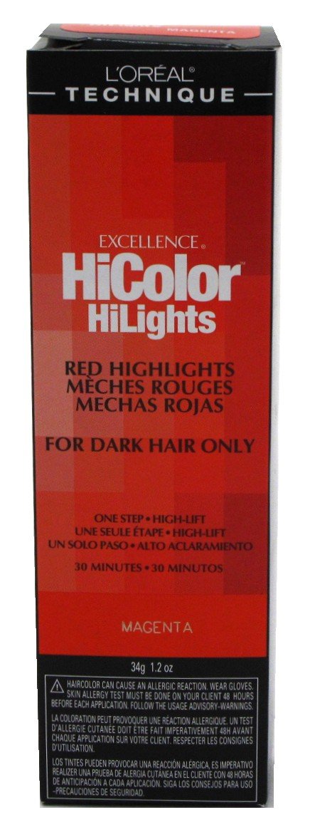 Loreal Excellence Hicolor Hilights Magenta 1.2 Ounce (35ml) (3 Pack)