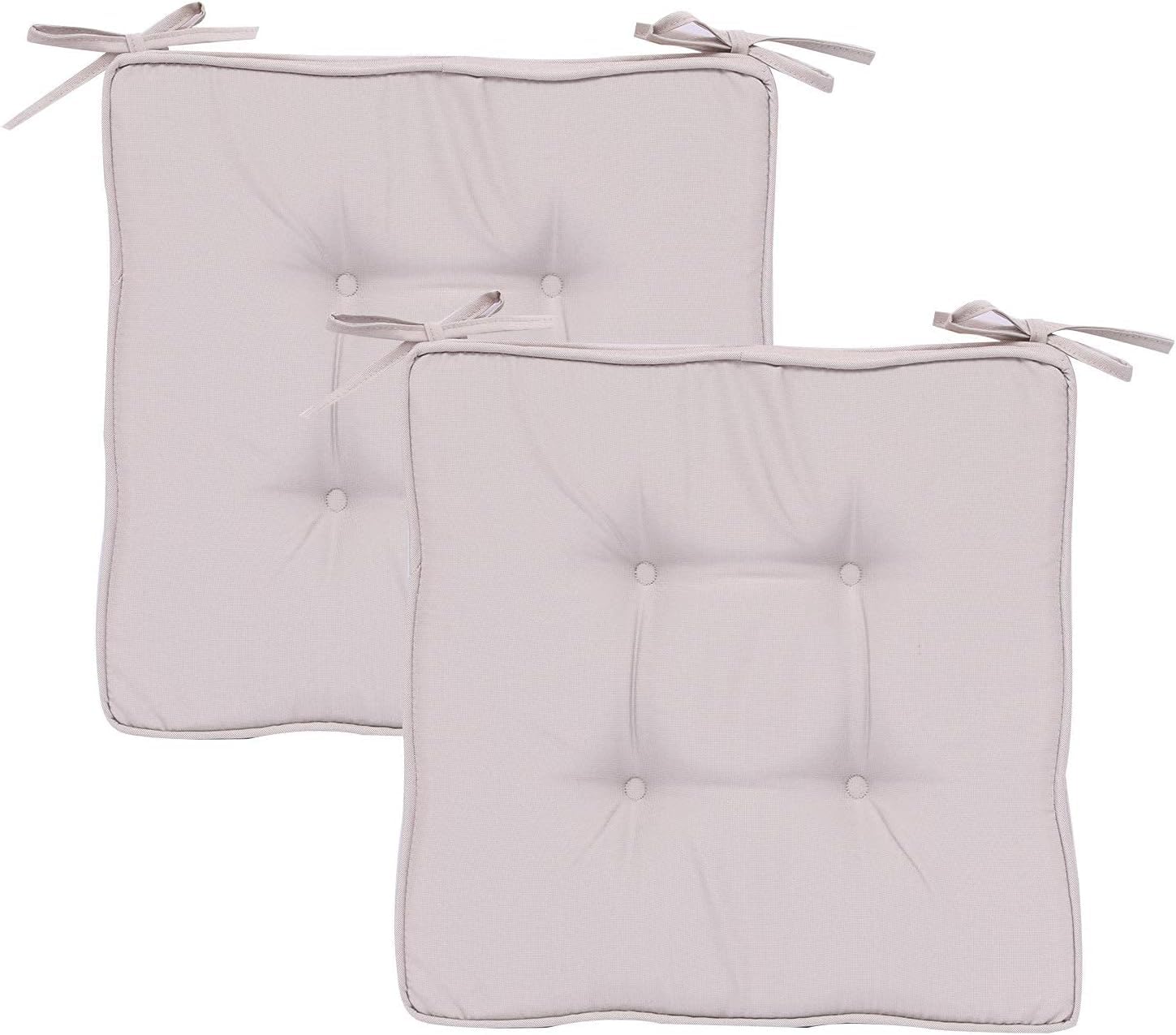 RACE LEAF Garden Chair Cushions,Chair Pads,Seat Pads for Dining Chairs,Cover Indoor Outdoor Seat Pad Cushions,for Your Living Room, Patio,Car,Office And More (square Pack of 2, beige)