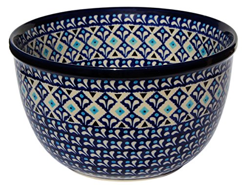 Polish Pottery Mixing Bowl 2 Qt. Decoration Inside From Zaklady Ceramiczne Boleslawiec