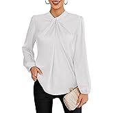 GRACE KARIN Women's Long Sleeve Satin Blouse,Mock Neck Work Silk Shirts,Dressy Tops for Business Casual Office