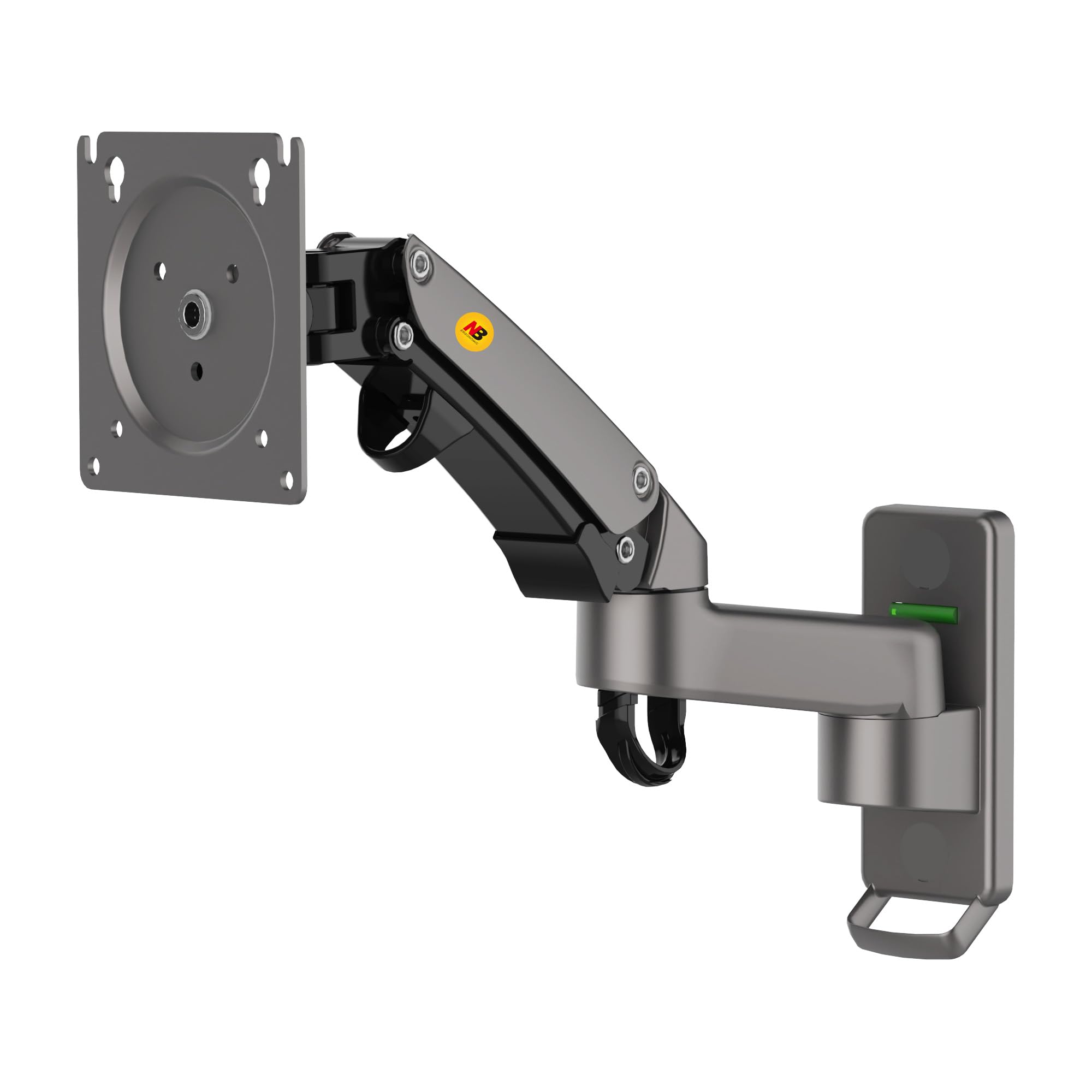 NB North Bayou Monitor Wall Mount for 17 to 35 inch Screen, Single Monitor Arm Holds 3 to 12 kg, Adjustable Tilt Swivel Rotation | VESA 75 & 100 mm F150