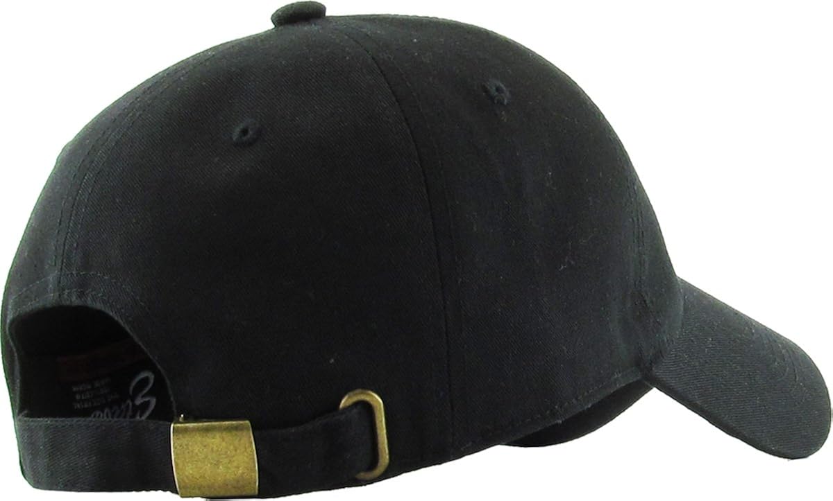 KB-Low BLK Classic Cotton Dad Hat Adjustable Plain Cap. Polo Style Low Profile (Unstructured) (Classic) Black Adjustable: Clothing