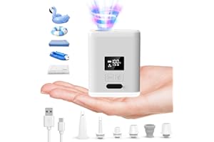 OMQ Air Mattress Pump with 5000mAh Battery, Portable Air Pump for Inflatables with LED Display & Camping Light, Electric Rechargeable Mini Air Pump for Pool Floats, Sleeping Pads