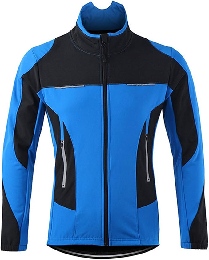 Men's Winter Cycling Jacket, Fleece Bike Jersey Windproof Waterproof