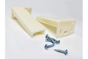 KITCHEN INVENTIONS One Pair - KT HR9000RL Rear Drawer Track Socket Mounting Back Plates Brackets, Plastic, White - Sold in Pair (Left and Right)