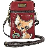 CHALA Dog Collection Cell Phone Crossbody Purse-Women PU Leather/Canvas Multicolor Handbag with Adjustable Strap