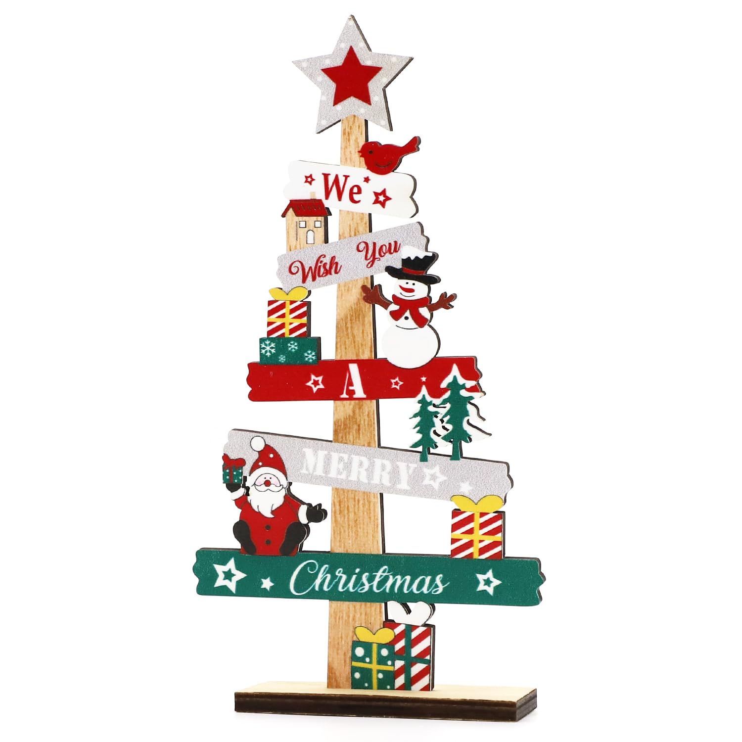 Christmas Table Decorations, Christmas Wooden Table Sign Xmas Tabletop Decorations Gnome Table Sign Centerpiece for Xmas Party Supplies Home Room Decor Y4SDKTBJ (A)