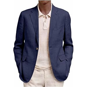 Blazer Jacket for Men Casual One Button Lightweight Sport Coats for Summer Beach Wedding Groom Prom Suit Jackets