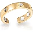 MagnetRX Magnetic Ring for Women – Elegant Crystal Ring – Magnet Rings for Women (Gold | Size: 8)