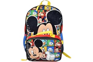 Bioworld Kids Backpack & Lunch Bag Set –Mickey Mouse 16" Lightweight School Bookbag with Insulated Lunch Bag – Perfect for Pr