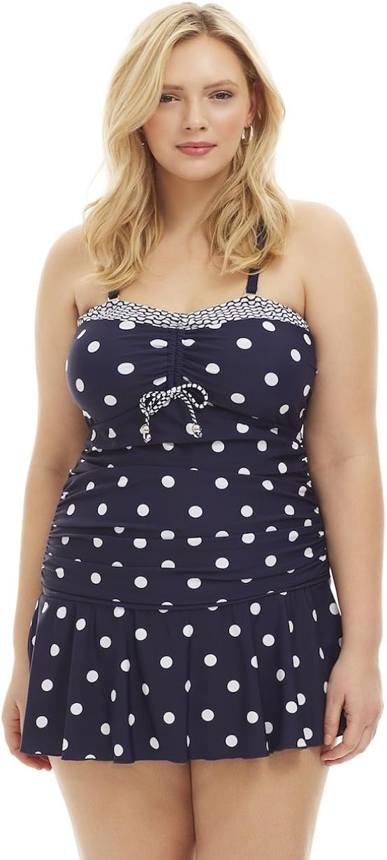 Always For Me Women S Plus Size Ruched One Piece Swimdress Ladies Bathing Suit Swimwear At Amazon Women S Clothing Store