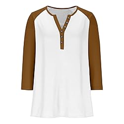 Henley Shirts for Women Y2K Contrast Color Block