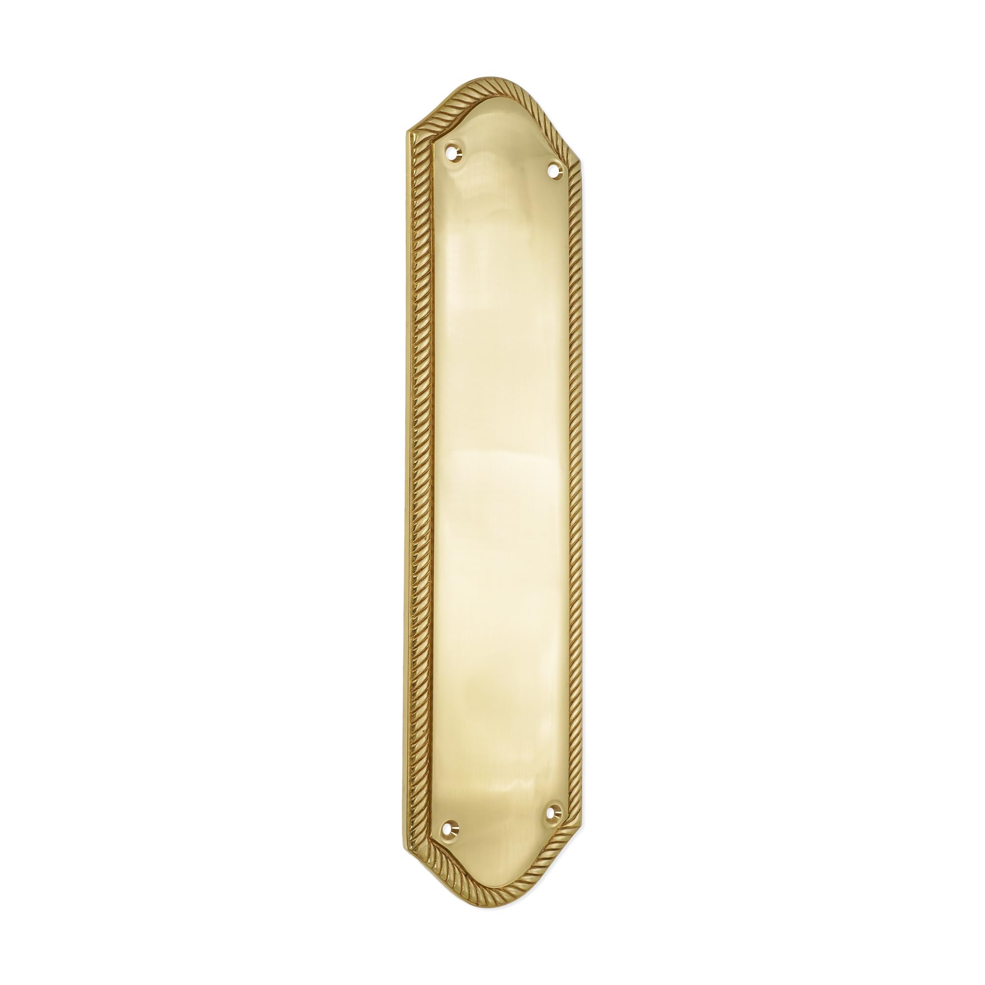 Infinity Decor 300 x 75mm Solid Brass Georgian Half Round Shaped with Urn Detailing Finger Push Plate for Door in Heavy Duty with 5mm Plate Thickness in Polished Brass