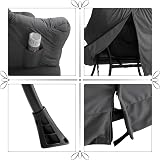 HollyHOME Armchair with Footstool Velvet Lounge Chair Dark Grey Steel Frame view 6